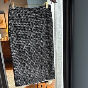 Anthropologie Black and White Geometric Pencil Skirt